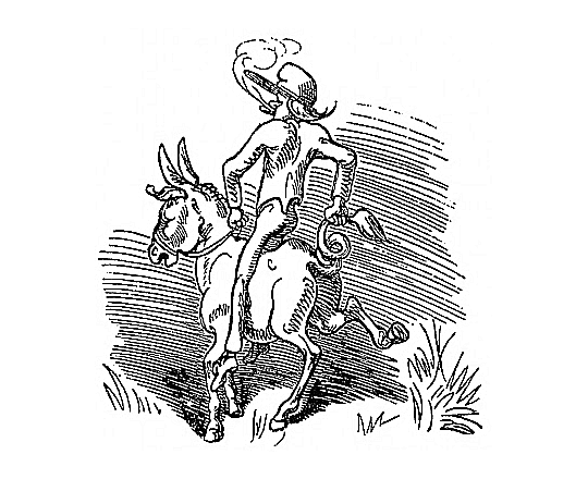 Vetter Franz auf dem Esel