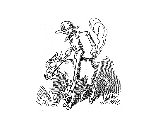 Vetter Franz auf dem Esel